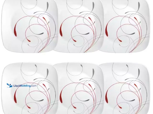 Lot 49-1515834 - Corelle Splendor Vitrelle; Square Splendor Vitrelle 6-Piece Contemporary Splendor Glass Dinnerware S...