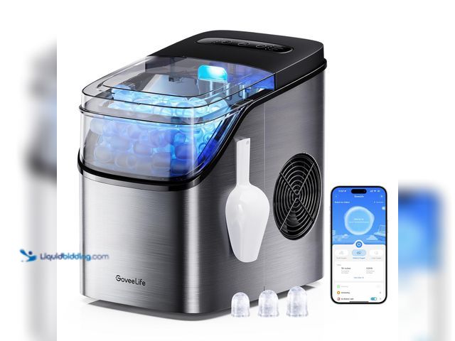 Lot 49-5463253 - GoveeLife Smart Ice Maker Countertop, Portable Ice Machine with Voice Control, 9 Ice Cubes in 6 Minu...