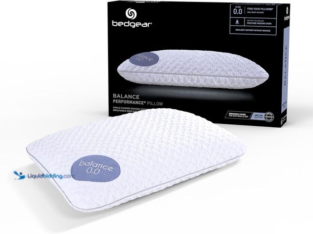 Lot 49-5437909 - Bedgear Balance Performance Pillow – 0.0 - Moisture Wicking Bed Pillow for All Sleep Positions - Med...