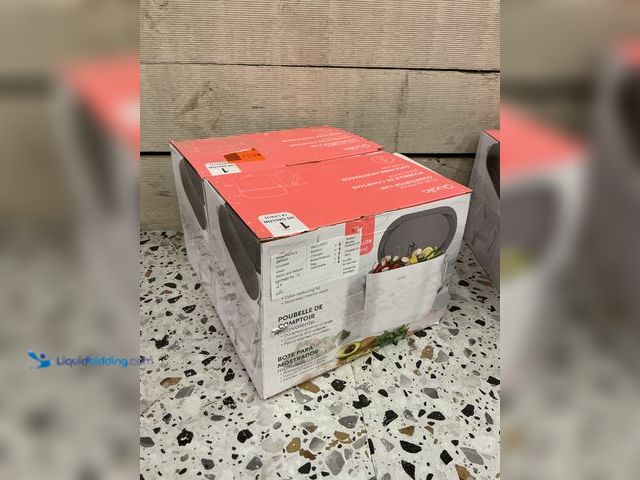Lot 49-5489181 - QTY 2 - Qualia Multi-Purpose Countertop Compost Bin | 4L / 1 Gal ABS Plastic Slim Shape. Model #8100...