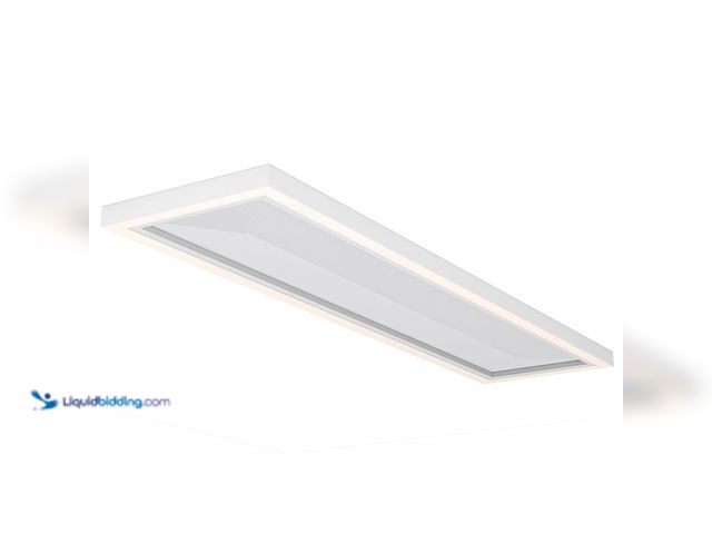Lot 49-5447813 - Commercial Electric 48 in. x 10 in. Low Profile Flat Panel White Dimmable 5CCT Selectable LED with N...
