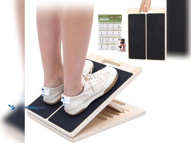 Lot 49-3527393 - Slant Board for Calf Stretching, 5 Angle Portable Adjustable Calf Wooden Stretch Board with Training...