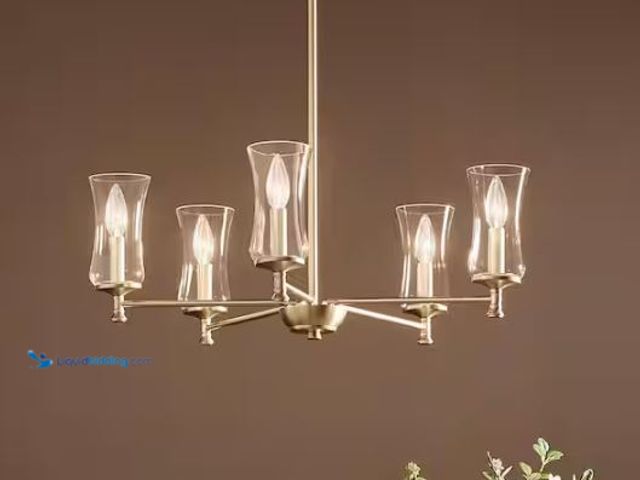 Lot 49-1624781 - KICHLER Taresa 5-Light Chandelier with Clear Glass in Champagne Bronze Model # 82427, Unused, Has At...