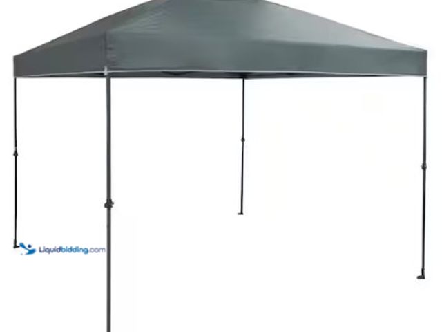 Lot 49-3615662 - Everbilt 10 ft. x 10 ft. Grey Instant Shade Canopy Pop Up Tent, Model # R100D-G5, Unused, Has attach...