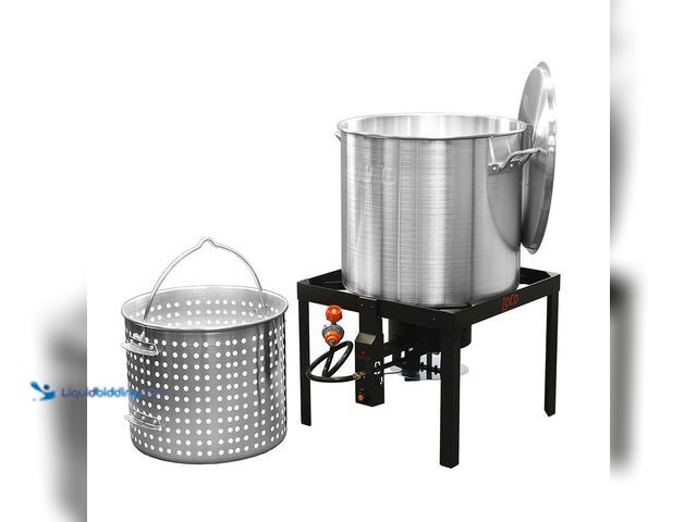 Lot 49-5449390 - LOCO
100 qt. Propane Single Burner Boiling Kit in Stainless (attachments included) Unused