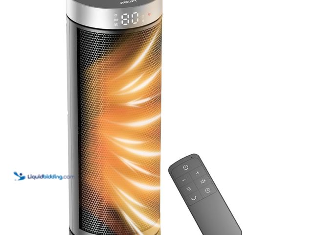 Lot 49-3433466 - JIBUFI Ceramic Space Heater, Portable Indoor Heater with Remote Control, Three Heating Modes, Overhe...