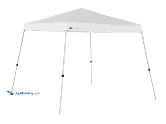 Lot 49-1625828 - Ozark Trail 10' x 10' Instant Slant Leg Pop-up Canopy, Arctic White, Model # 20200956360, Slightly u...