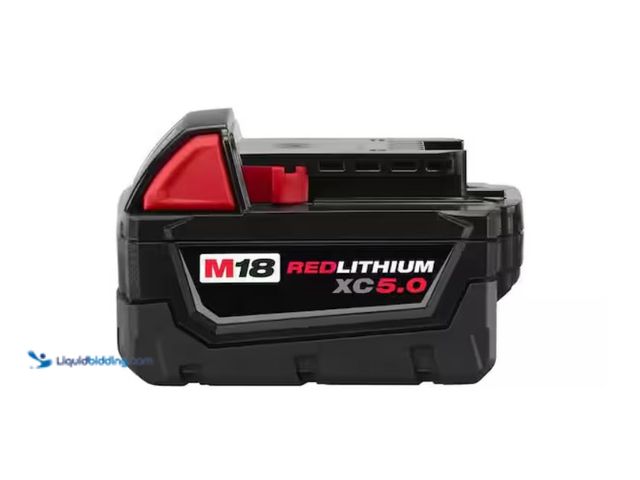 Lot 49-3614788 - Milwaukee M18 18-Volt 5.0 Ah Lithium-Ion XC Extended Capacity Battery Pack, Model # 48-11-1850, New.