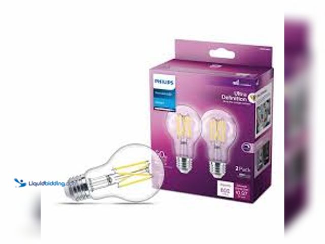 Lot 49-3523873 - QTY 4 - Philips 60 Watt-Equivalent A19 E26 Ultra Definition LED Light Bulb Daylight 5,000K 2-pack. M...