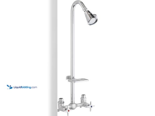 Lot 49-3611918 - Homewerks 3070-252-BN-B-WS Outdoor Shower Kit with Soap Dish, Corrosion, Rust Resistant Brushed Nick...