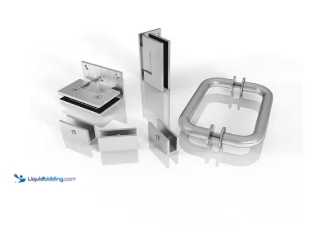 Lot 49-5574124 - Glass Warehouse
78 in. Wall Hinged Hardware Pack in Brushed Nickel with Handle. Model # GW-WH-HP-BN...