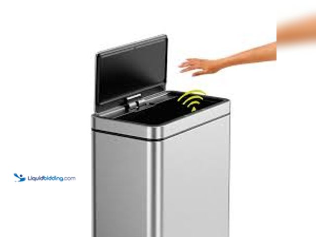 Lot 49-5581671 - EKO Matte Stainless Steel Motion Sensor Kitchen Trash Can 13.2 Gallon MODEL:990469082 NEW