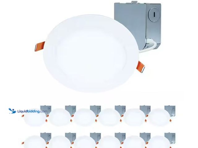 Lot 49-1630874 - HALO 12-Pack HLBE 6 in. Ultra-Slim Downlight 3000K Fixed CCT New Construction/Remodel Integrated LED...