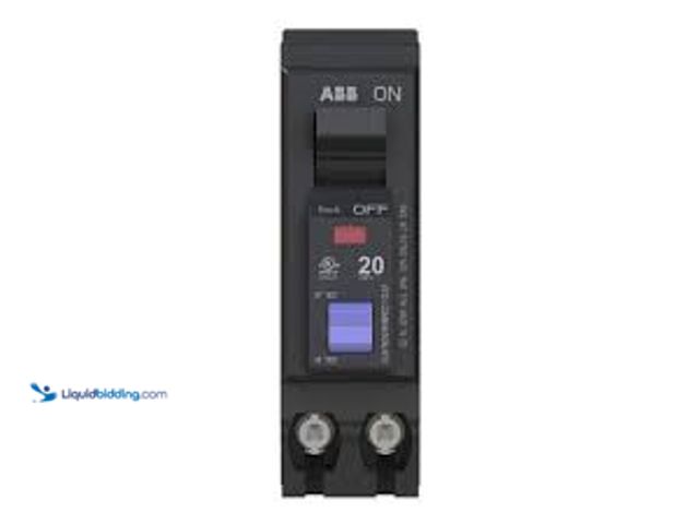 Lot 49-5489040 - ABB 20 Amp Single-Pole Dual Function Arc Fault/GFCI Plug-On Neutral Circuit Breaker (THQL1120PDFA). ...