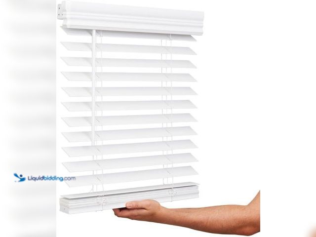 Lot 49-5541382 - Lotus & Windoware Cordless, 2 Inch Faux Wood Blind, 95" Wide x 72" Long, Window Blinds, Blinds & Sha...