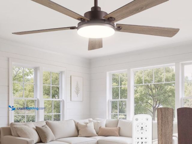 Lot 49-1631396 - Lokivas 52in Ceiling Fan with Light and Remote Control, Modern Ceiling Fan with Reversible 6 Speeds ...