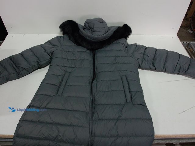 Lot 49-3473734 - Outdoor Brand Outdoor Leisure, Women's Blue/Gray Coat with Black Faux Fur Lining, Polyester material...