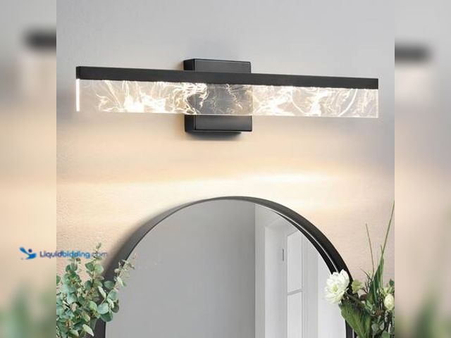 Lot 49-5581468 - KAISITE 24 in. 1-Light Bathroom Modern Light Fixture Black LED Vanity Light Bar 18-Watt Wall Sconce ...