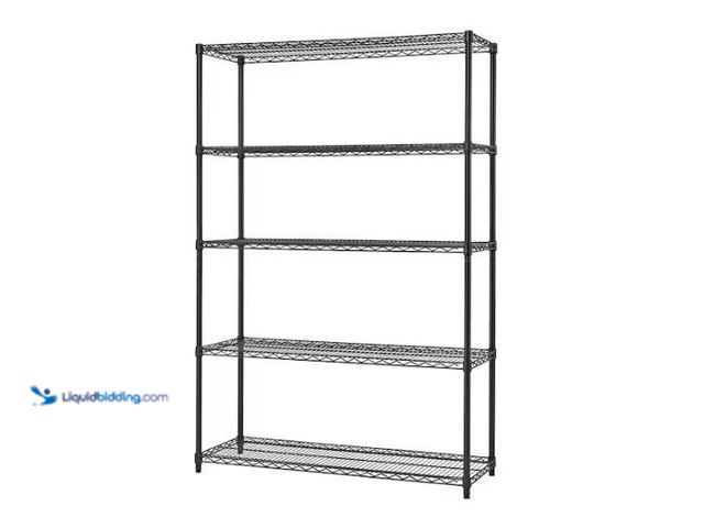 Lot 49-1569753 - TRINITY Black Anthracite 5-Tier Steel Wire Shelving Unit (48 in. W x 72 in. H x 18 in. D), Model # H...