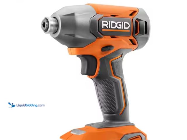 Lot 49-5574016 - RIDGID
18V Cordless 1/4 in. Impact Driver (Tool Only). Model # R860021B. Unused and powers on