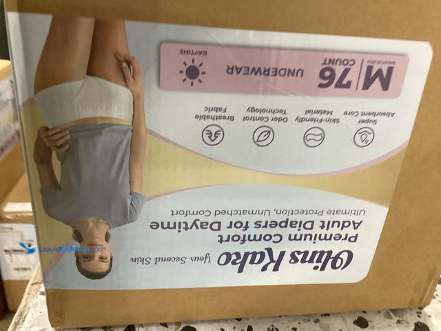 Lot 49-5486700 - Olins Kako Adult Diapers for Daytime, Medium 76 Ct Item is Factory Sealed