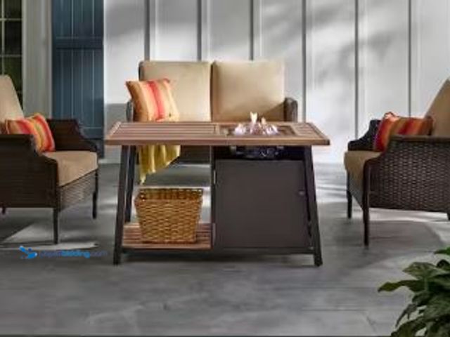 Lot 49-1513641 - Hampton Bay
Fordham 46 in. W 45000 Btu Brown Steel Propane Outdoor Fire Pit Table with Lava Rocks, ...