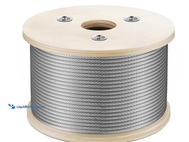Lot 49-1516893 - WAYSKA Stainless Steel Cable 3/16 Inch, 500FT 304 Stainless Steel Wire Rope, 7 x 19 Strands Construc...