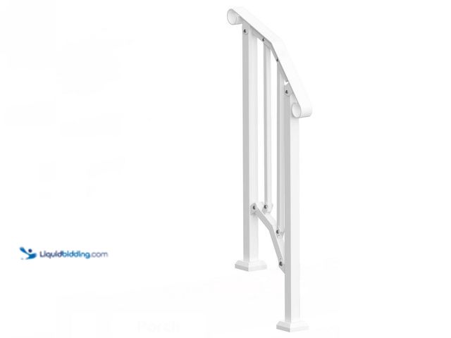 Lot 49-5453581 - VEVOR Handrails for Outdoor Steps 1-2 Step Stair Hand Rail Kit Transitional Carbon Steel Railings 37...