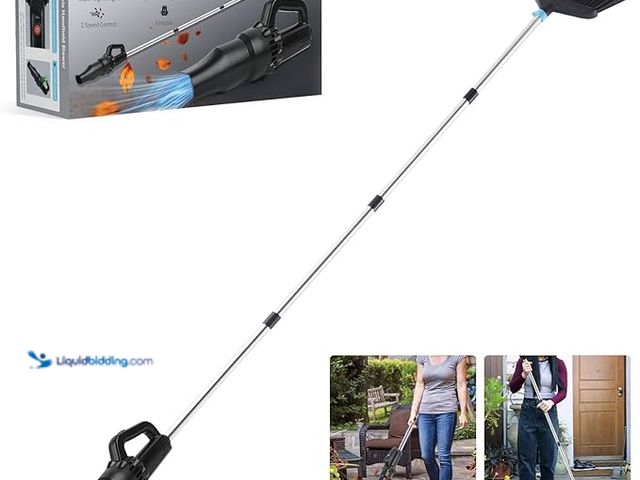 Lot 49-3433575 - ANLIZY Outdoor Broom with Leaf Blower, Small Cordless Leaf Blower Long Handle Broom, Lightweight Han...