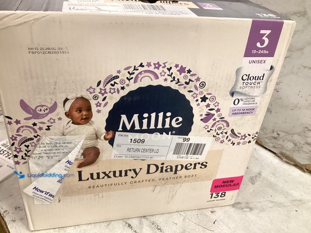 Lot 49-5545790 - Millie Moon Luxury Diapers Unisex Size 3, 138 Ct Factory Sealed