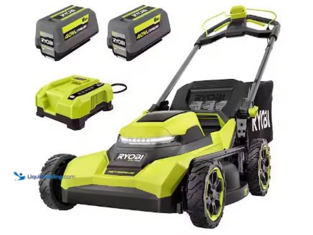 Lot 49-1625514 - RYOBI 40V HP Brushless 21 in. Cordless Battery Walk Behind Self-Propelled Lawn Mower with (2) 6.0 Ah...
