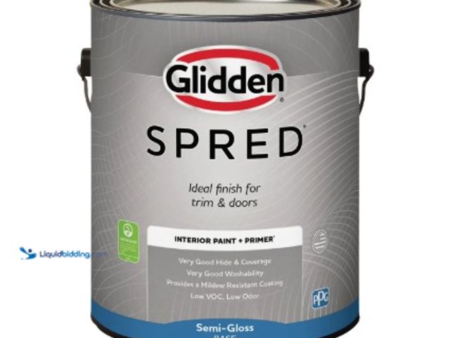 Lot 49-5543070 - QTY 2 - Spred Interior Paint + Primer Semi-gloss Ultra Deep Base 1 Gallon. Model #00467678,. Unused.