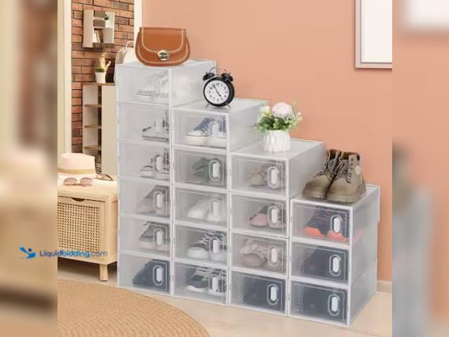 Lot 49-1514917 - Karl Home 18-Pair Clear Plastic Shoe Boxes Model # 597898032256, Unused  Ref#HD0725