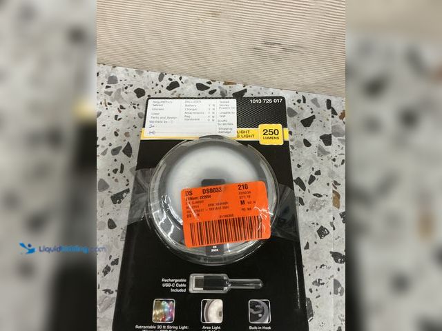 Lot 49-3539816 - QTY 2 - YMMV Defiant 250-Lumens 2-in 1 Multi-functional Rechargeable Utility light. New