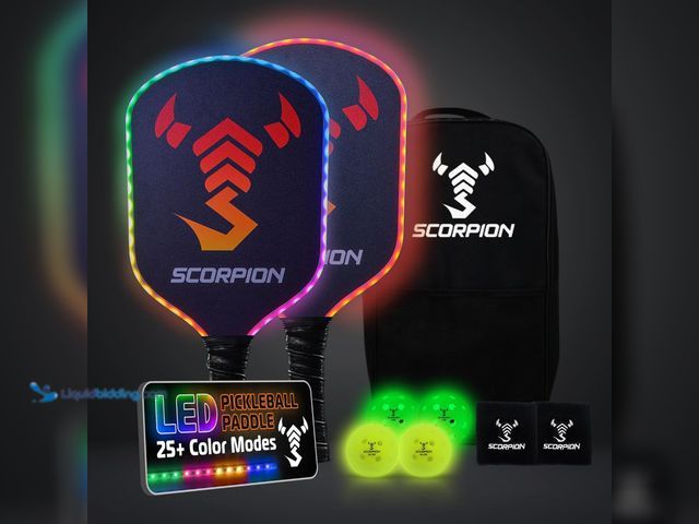 Lot 49-5485966 - SCORPION LED Pickleball Paddles Set of 2 or 1 – Lightweight Rackets with LED Edge Lighting | Carbon ...