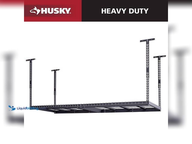 Lot 49-5447882 - Husky 97.5 in. W x 43.75 in. H x 32 in. D Adjustable Height Metal Heavy-Duty Overhead Garage Storage...