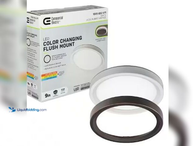 Lot 49-1517214 - Commercial Electric
9 in. White, Oil Rubbed Bronze Trims 800 Lumens LED Flush Mount Ceiling Light F...