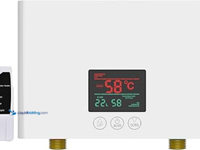 Lot 49-3539318 - Electric Tankless Water Heater 110V, Instant Hot Water with Auto Temp Control & Self-Check, Mini Des...