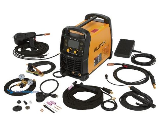 Lot 49-3539686 - Klutch Dual-Voltage MIG/Flux-Core/TIG/Stick Multi-Process 4-in-1 Welder with Inverter Technology, LC...