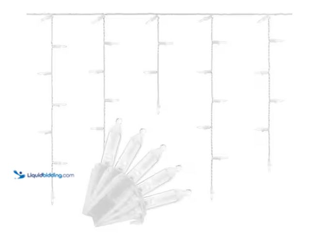 Lot 49-1543516 - Lot of 4 Home Accents Holiday 200 Count Cool White Mini LED Icicle Lights Model # 24RT2562415CW, New...