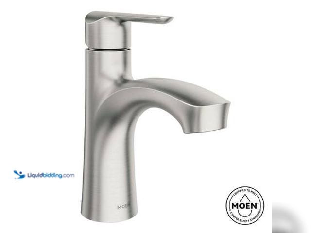 Lot 49-5572036 - MOEN Findlay Single-Handle Single-Hole Bathroom Faucet in Spot Resist Brushed Nickel. Model # 84516S...