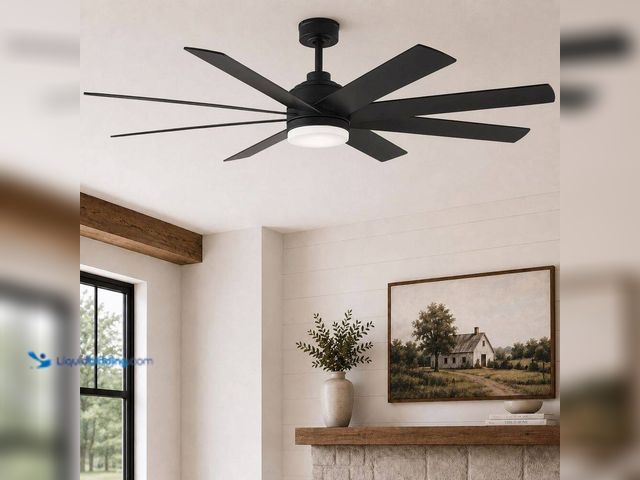 Lot 49-3563601 - Celene II 62 in. Indoor/Outdoor Matte Black DC Motor Ceiling Fan with Adjustable White Integrated LE...