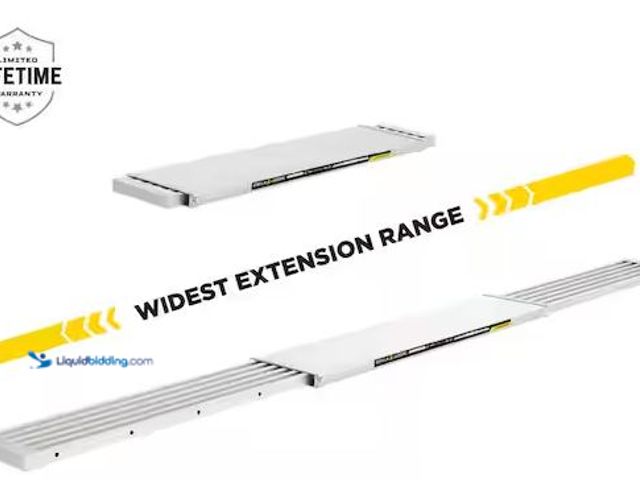 Lot 49-5478415 - Gorilla Ladders
Compact Adjustable Aluminum Scaffolding Work Plank, From 6 ft to 14 ft Lengths, 14....