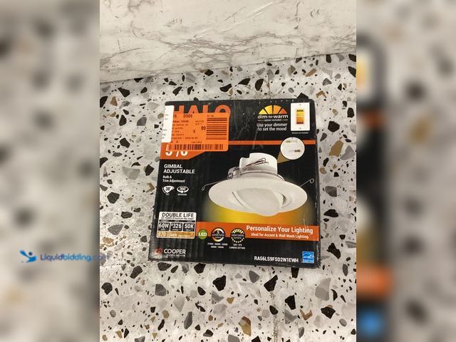 Lot 49-5414473 - Halo RA 5/6 in. Integrated LED Recessed Light Trim, 600 Lumens/900 Lumens, 5 Selectable CCT, D2W, 12...