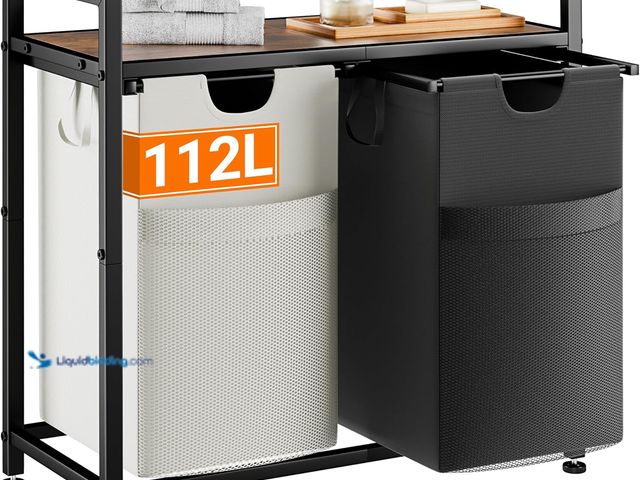 Lot 49-5448253 - Lulive Double Laundry Hamper, Multifunctional Basket Organizer, 112L Laundry Sorter with Removable B...