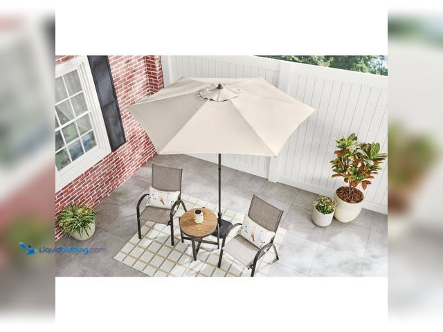 Lot 49-5552411 - StyleWell
7.5 ft. Steel Market Outdoor Patio Umbrella in Putty Beige. Model # UTS00203E-PUTTY. Used...