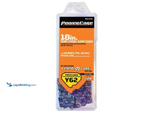 Lot 49-5541913 - Powercare 18 in. Y62 Semi Chisel Chainsaw Chain. Model # CL15062PC2. New/Factory sealed.