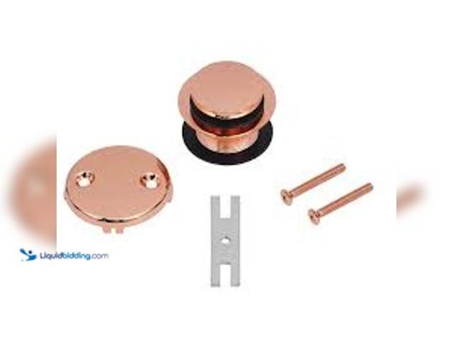 Lot 49-5450931 - Premier Copper Products Circular 2.8125 in. H x 2.5 in. D Polished Copper in Brass, Decorative Drain...