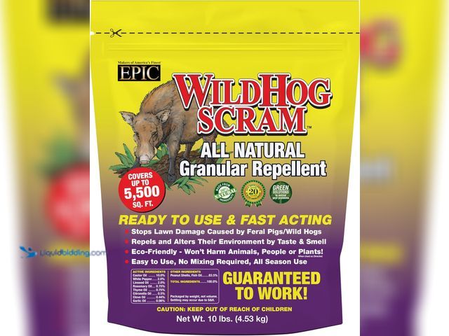 Lot 49-3513518 - Epic Wild Hog Scram All Natural Granular Repellent - 10 lb. Bag. [ASIN: B0CPD7W58K] Unused