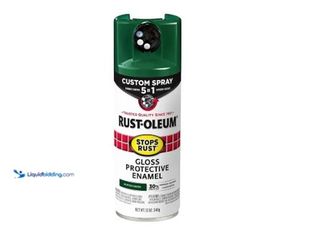 Lot 49-1628137 - Lot of (6) Rust-Oleum Stops Rust Custom Spray 5-in-1 Spray Paint, Gloss Hunter Green, 12 Oz. Model: ...